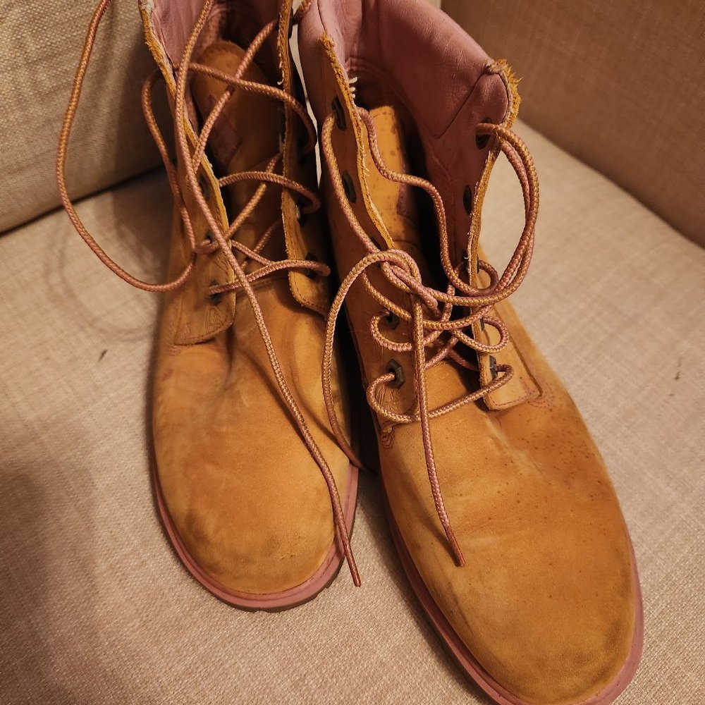 Timberlands with Pink Detail